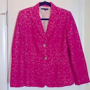 Preston & York fuchsia pink lace blazer in size 8